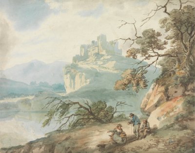 Castle and Figures in a Landscape by Joseph Barber