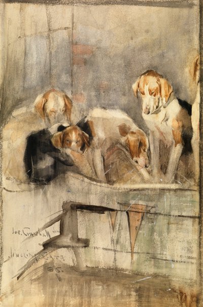 Foxhounds - Jingling Gate by Joseph Crawhall