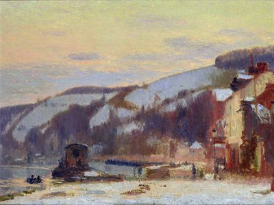 Hillside at Croisset under Snow by Joseph Delattre