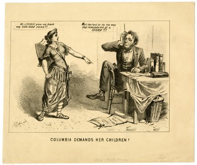Columbia Demands Her Children, 1864 by Joseph E. Baker