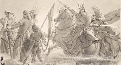 Germans Marching into Battle by Joseph Eugen Hörwarter