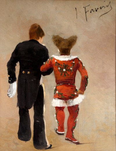 Two clowns, ca 1885 by Joseph Faverot