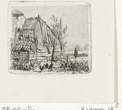 Chickens by a Barn by Joseph Hartogensis