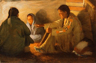 Indians by the Fire by Joseph Henry Sharp