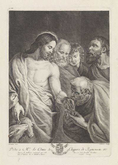 Peter receives the keys from Christ by Joseph Hunin