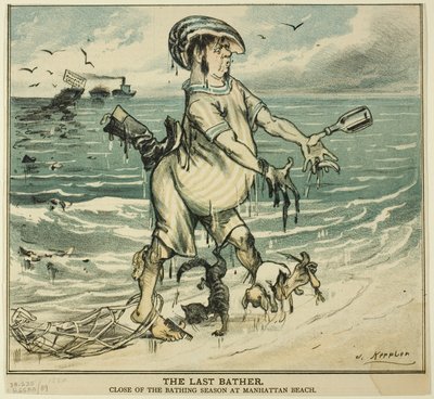 The Last Bather, from Puck by Joseph Keppler
