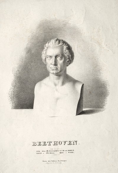 Bust of Ludwig van Beethoven by Joseph Kriehuber