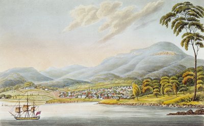 View of Hobart Town by Joseph Lycett