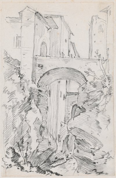A High Bridge in Tivoli by Joseph Marie Vien