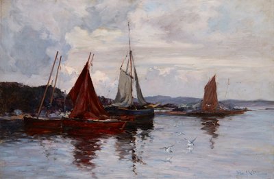 Fishing Boats in Harbour by Joseph Milne