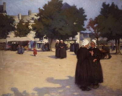 The Village Square, Brittany by Joseph Milner Kite
