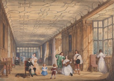 The Long Gallery, Haddon Hall, Derbyshire by Joseph Nash