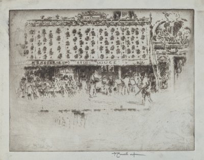 Brasserie, Au Lion Rouge by Joseph Pennell
