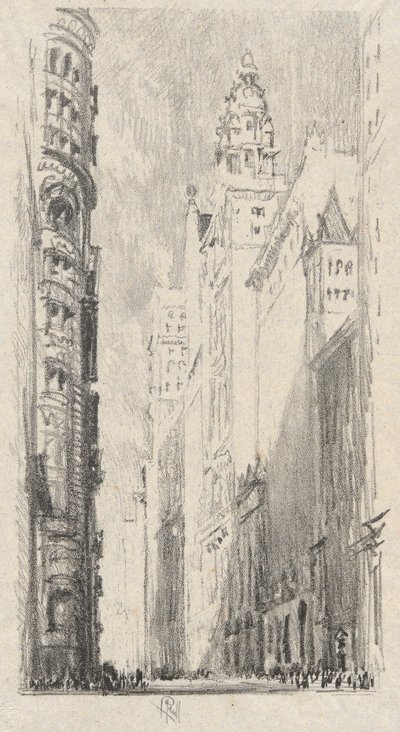 Broadway Towers by Joseph Pennell