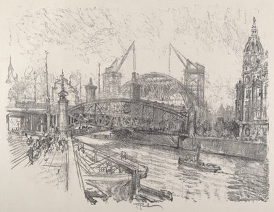 Building the Friedrich-Strasse Station by Joseph Pennell
