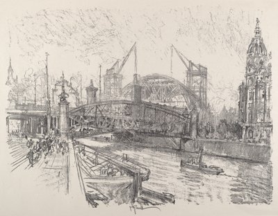 Building the Friedrich-Strasse Station by Joseph Pennell