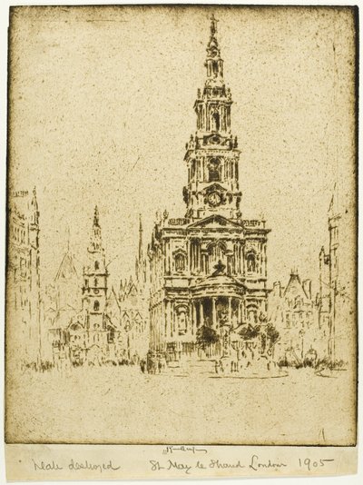 Church of Saint Mary-le-Strand by Joseph Pennell