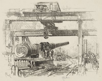 English War Work: Gun-Testing by Joseph Pennell