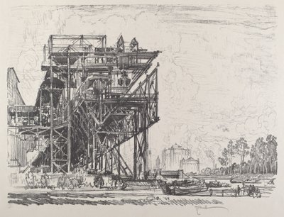 Gas Works from the Canal, Berlin by Joseph Pennell