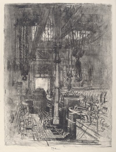 Gun Pit, No.II by Joseph Pennell