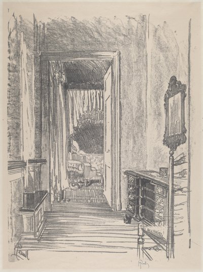 Hallway to Bed Room, Stenton by Joseph Pennell