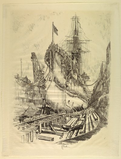 In the Dry Dock by Joseph Pennell