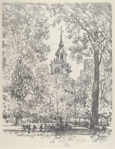 Independence Square and the State House by Joseph Pennell