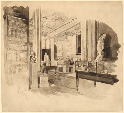 Interior, Fitzwilliam Museum by Joseph Pennell