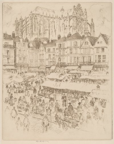 La Place, Beauvais by Joseph Pennell