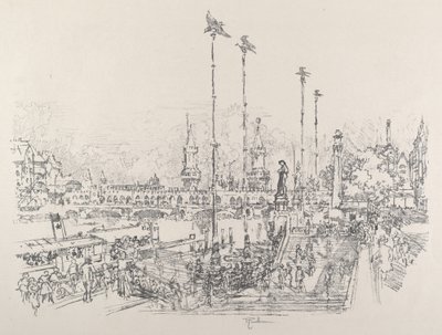 Oberbaum-Brucke, Berlin, 1921 by Joseph Pennell