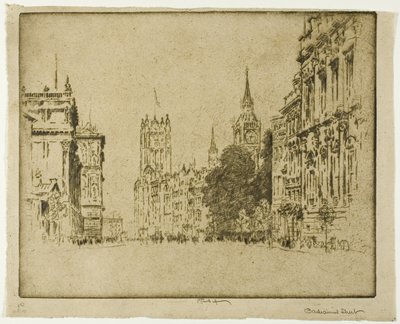 Parliament Street, Westminster by Joseph Pennell