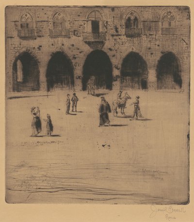 Plazza del Comune, Pistoia by Joseph Pennell