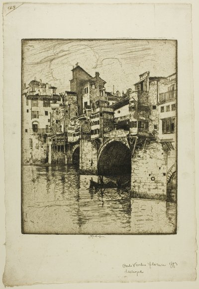 Ponte Vecchio, Florence by Joseph Pennell