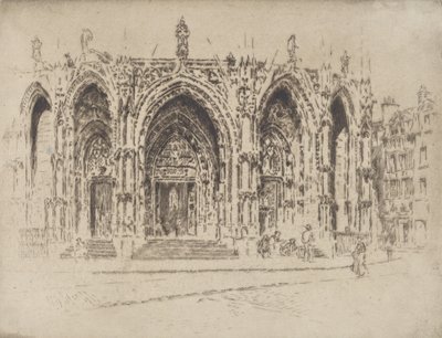 Porch of San Maclou, Rouen, 1907 by Joseph Pennell