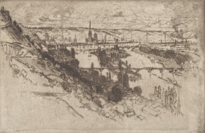 Rouen, from Bon Secours, 1907 by Joseph Pennell