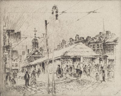 Second Street Market, Philadelphia, 1920 by Joseph Pennell