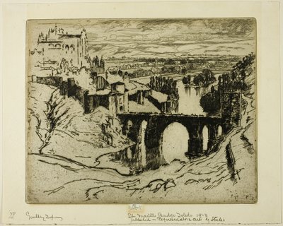St. Martins Bridge, Toledo by Joseph Pennell