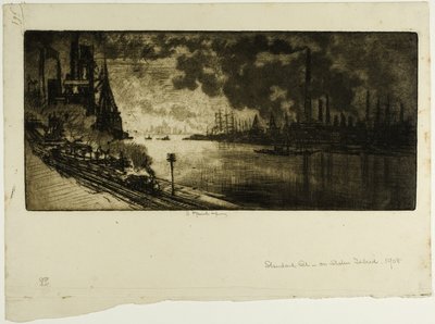 Standard Oil, Staten Island by Joseph Pennell
