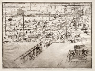 Stockyards, Chicago by Joseph Pennell