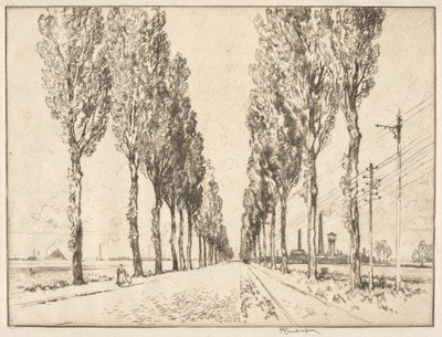 The Avenue near Valenciennes by Joseph Pennell