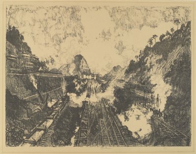 The Cut. Looking Toward Ancon Hill by Joseph Pennell