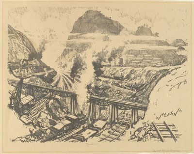 The Cut at Paraiso by Joseph Pennell
