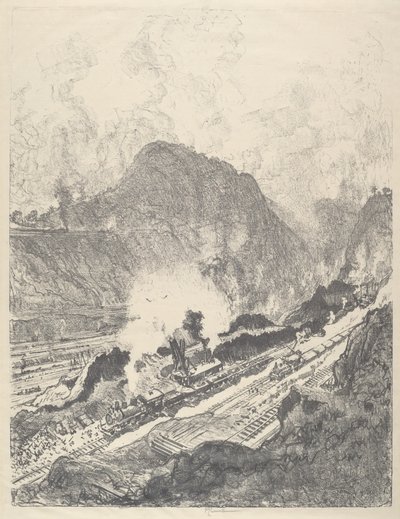 The Cut from Culebra by Joseph Pennell