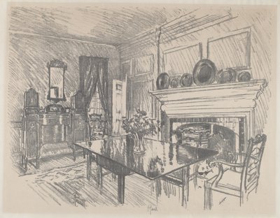 The Dining Room, Stenton by Joseph Pennell