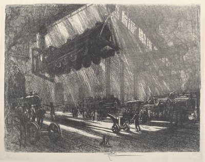 The Flying Locomotive, 1917 by Joseph Pennell