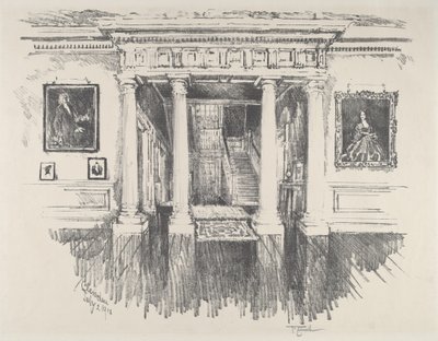 The Hall at Cliveden, 1912 by Joseph Pennell