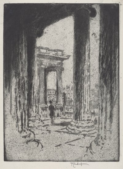 The Portico, British Museum by Joseph Pennell