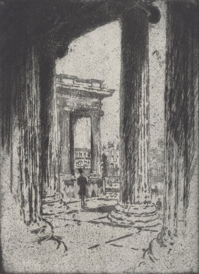 The Portico, British Museum, 1905 by Joseph Pennell