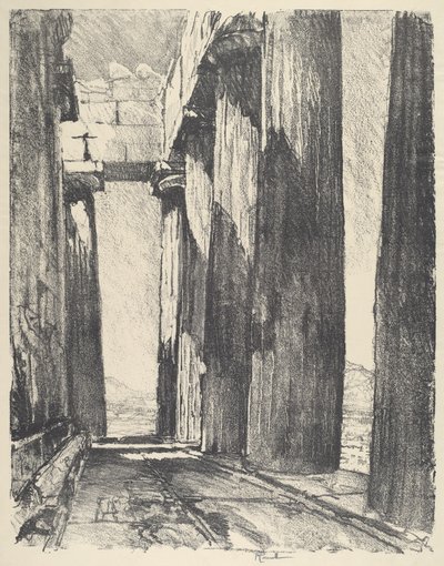The Portico of the Parthenon by Joseph Pennell