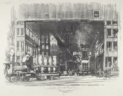 The Urns, Casting Big Shells by Joseph Pennell